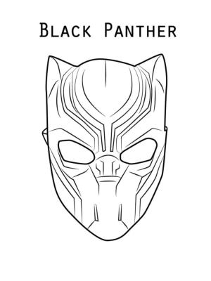 Maske boyama sayfası,  coloring page, Süper kahraman Kara Panter maskesi., 