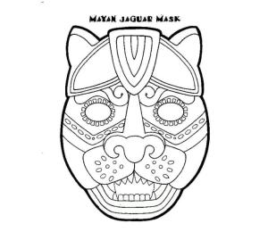 Maske boyama sayfası,  coloring page, Jaguar maskesi., 