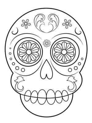 Maske boyama sayfası,  coloring page, Şeker kafatası maskesi, 