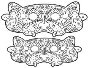 Maske boyama sayfası,  coloring page, Altın maskeli balo maskeleri, 