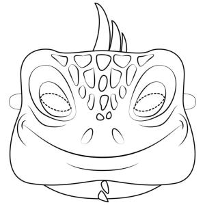 Maske boyama sayfası,  coloring page, Çocuklar için dinozor maskesi, 