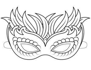 Maske boyama sayfası,  coloring page, Tüylü dar göz maskesi., 