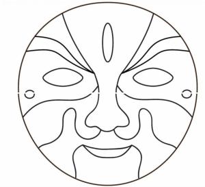 Maske boyama sayfası,  coloring page, Kesim için yüz maskesi şablonu, 