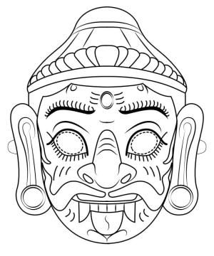 Maske boyama sayfası,  coloring page, Afrika maskesi, 