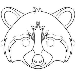 Maske boyama sayfası,  coloring page, Rakun maskesi, 