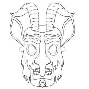 Maske boyama sayfası,  coloring page, Korkunç cadılar bayramı maskesi., 