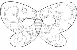 Maske boyama sayfası,  coloring page, Kelebek maskesi., 