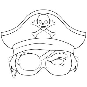 Maske boyama sayfası,  coloring page, Korsan maskesi., 