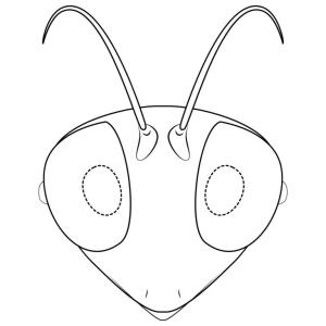 Maske boyama sayfası,  coloring page, Karınca maskesi, 