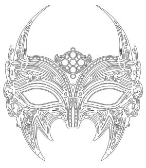 Maske boyama sayfası,  coloring page, Lüks değerli taş maskesi, 