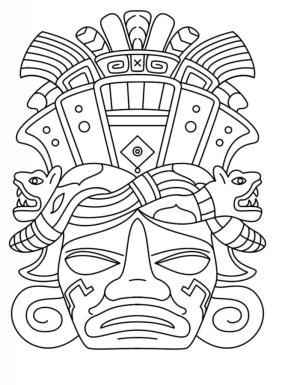 Maske boyama sayfası,  coloring page, Totem maskesi 1, 