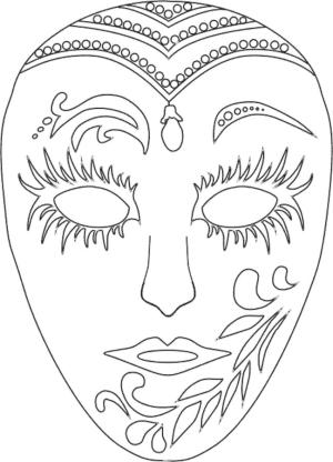 Maske boyama sayfası,  coloring page, Göz alıcı maske, 