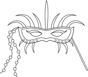 Maske boyama sayfası,  coloring page, Maskeli balo için zarif bir maske., 