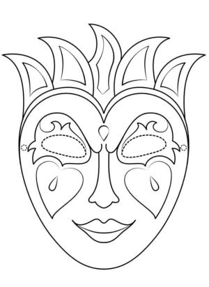 Maske boyama sayfası,  coloring page, Venedik maskesi, 