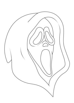 Maske boyama sayfası,  coloring page, Çığlık Maskesi boyama sayfası, 