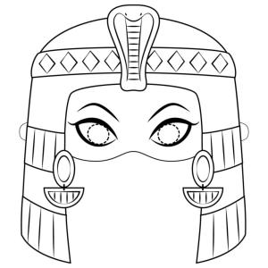 Maske boyama sayfası,  coloring page, Kleopatra, 