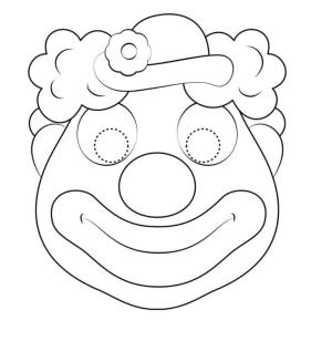 Maske boyama sayfası,  coloring page, Çocuk palyaço maskesi, 