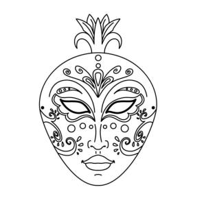 Maske boyama sayfası,  coloring page, Boyalı yüz maskesi, 