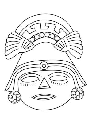 Maske boyama sayfası,  coloring page, Afrika tarzı., 