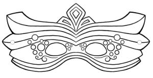 Maske boyama sayfası,  coloring page, Katmanlı karnaval maskesi, 