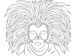 Maske boyama sayfası,  coloring page, Abartılı karnaval maskesi, 