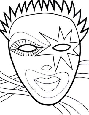 Maske boyama sayfası,  coloring page, Işıltılı tiyatro maskesi., 