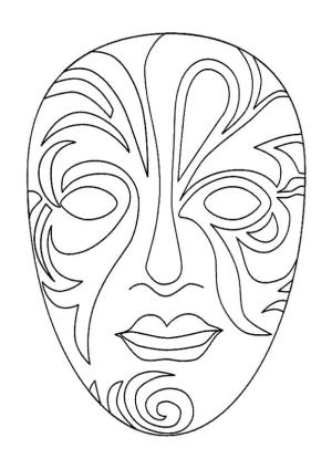 Maske boyama sayfası,  coloring page, Yüz için maske, 