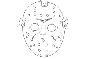 Maske boyama sayfası,  coloring page, Jason Maskesi, 