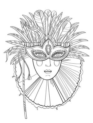 Maske boyama sayfası,  coloring page, Lüks maskeli balo maskesi, 