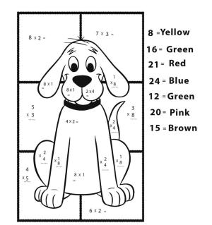 Matematik boyama sayfası,  coloring page, Köpek Matematik resim, 