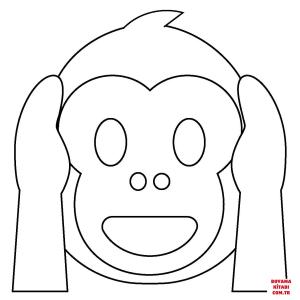 Maymun boyama sayfası, Monkey coloring page, , monkeys hear no evil monkey emoji 