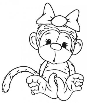 Maymun boyama sayfası, Monkey coloring page, Büyük Maymun, 