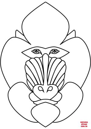 Maymun boyama sayfası, Monkey coloring page, , monkeys mandrill head 