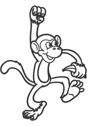 Maymun boyama sayfası, Monkey coloring page, Maymun tutan Muz, 