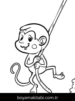 Maymun boyama sayfası – evde etkinlik, ücretsiz yazdır