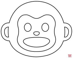 Maymun boyama sayfası, Monkey coloring page, , monkeys monkey face emoji 