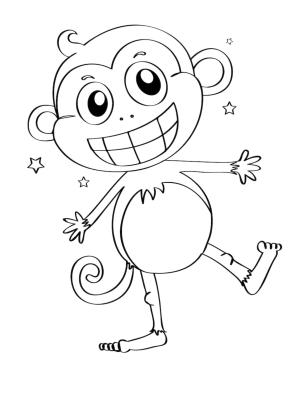 Maymun boyama sayfası, Monkey coloring page, Maymun Dansı, 