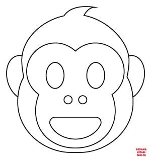 Maymun boyama sayfası, Monkey coloring page, , monkeys monkey face emoji 