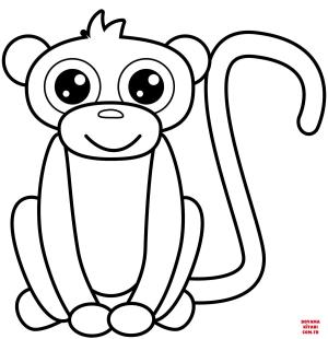 Maymun boyama sayfası, Monkey coloring page, , monkeys cute monkey 