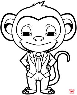 Maymun boyama sayfası, Monkey coloring page, , monkeys monkey businessman 