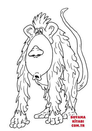 Maymun boyama sayfası, Monkey coloring page, , monkeys hairy monkey 