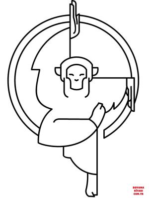 Maymun boyama sayfası, Monkey coloring page, , monkeys kung fu monkey 