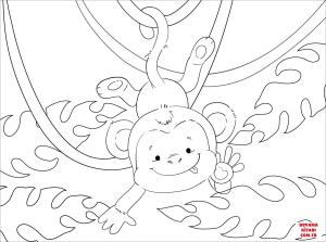 Maymun boyama sayfası, Monkey coloring page, , monkeys cute monkey 