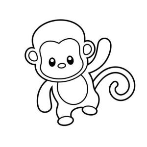 Maymun boyama sayfası, Monkey coloring page, Sevimli Maymun, 