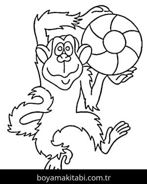 Maymun boyama sayfası – el becerilerini geliştirir, boyama çalışması