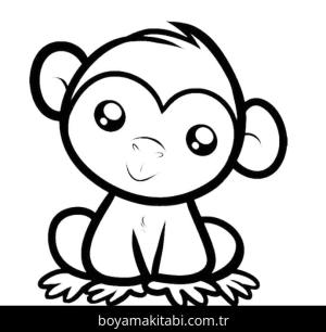Maymun boyama sayfası – boyama etkinliği, çocuk aktivitesi