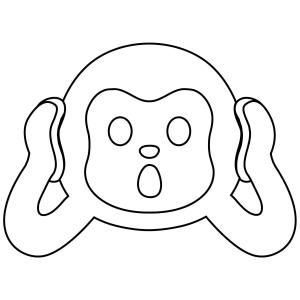 Maymun boyama sayfası, Monkey coloring page, , monkeys hear no evil monkey emoji 