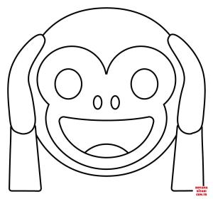 Maymun boyama sayfası, Monkey coloring page, , monkeys hear no evil monkey emoji 