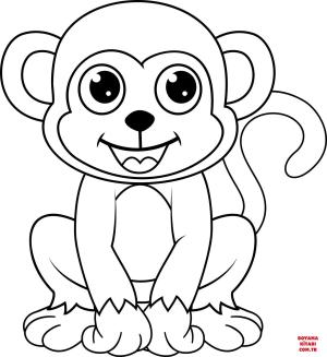 Maymun boyama sayfası, Monkey coloring page, , monkeys cute monkey 