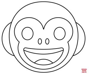 Maymun boyama sayfası, Monkey coloring page, , monkeys monkey face emoji 